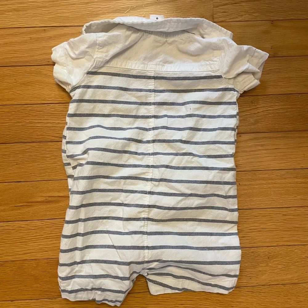 Carter's White and Gray Striped One Piece